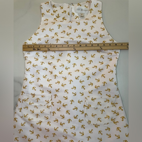 JB by Julie Brown White Dress with Gold Anchor Accents. Size 6 - Picture 6 of 7
